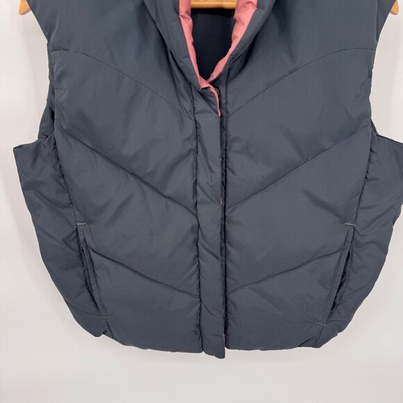 Obermeyer Ski Vest Womens Large Gray Nylon Down Filled Snap Front Pockets VTG - Picture 3 of 12